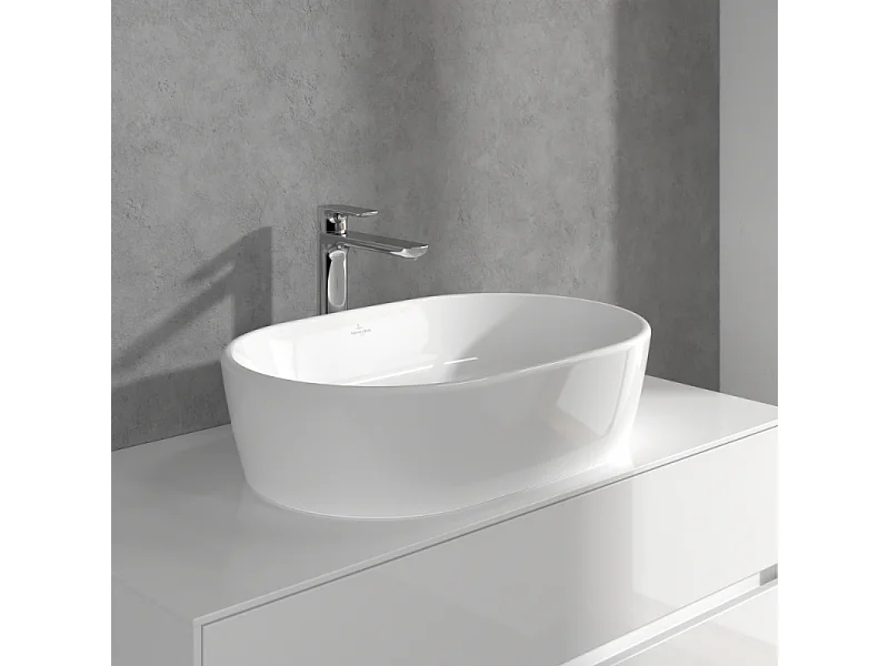 Mitigeur lavabo surélevé VILLEROY ET BOCH O.novo avec vidage Push Open chrome