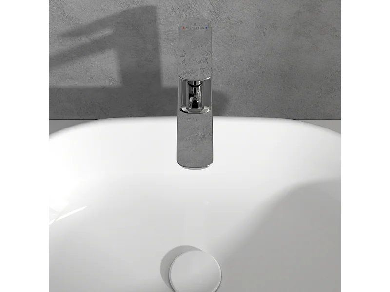 Mitigeur lavabo surélevé VILLEROY ET BOCH O.novo avec vidage Push Open chrome
