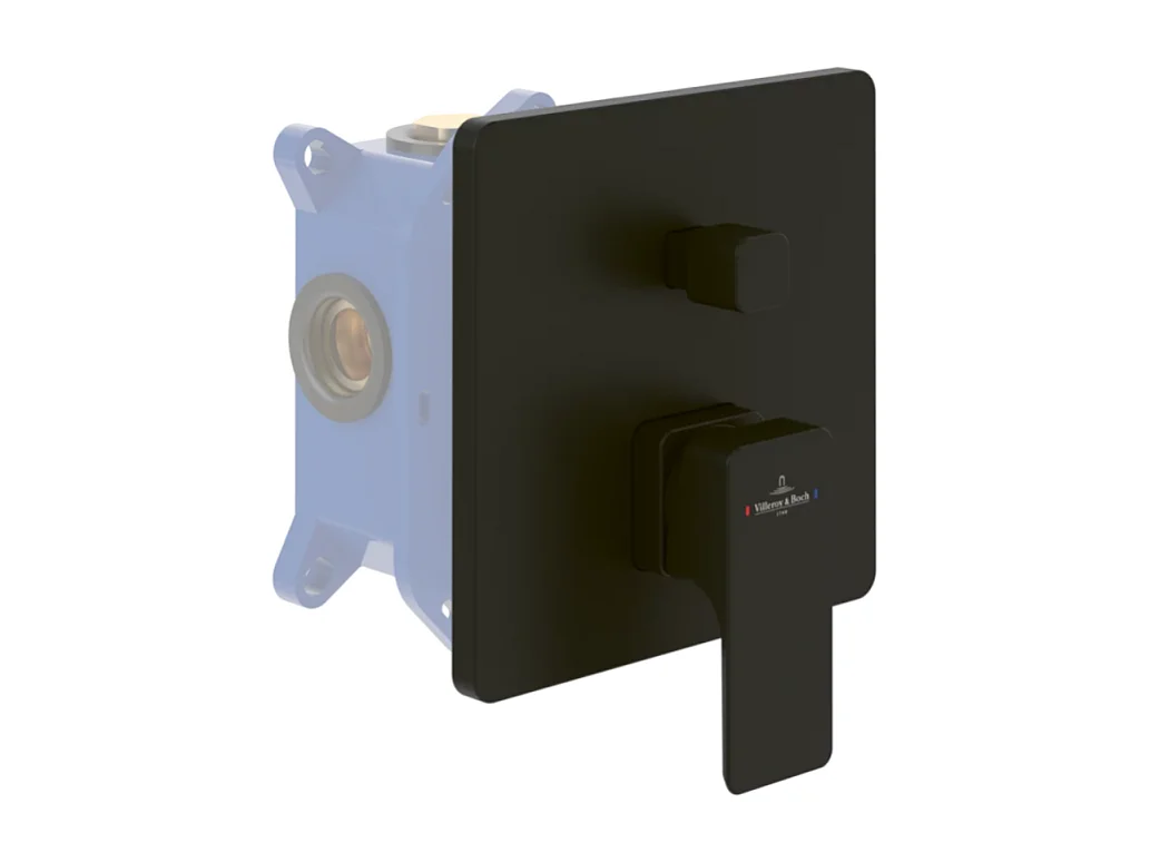 Façade mécanique avec inverseur VILLEROY ET BOCH Subway 3.0 Noir mat + corps encastré