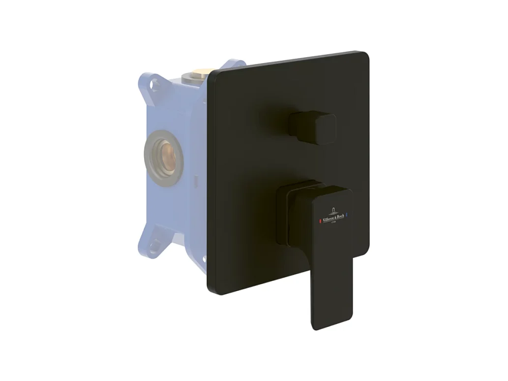 Façade mécanique avec inverseur VILLEROY ET BOCH Subway 3.0 Noir mat + corps encastré