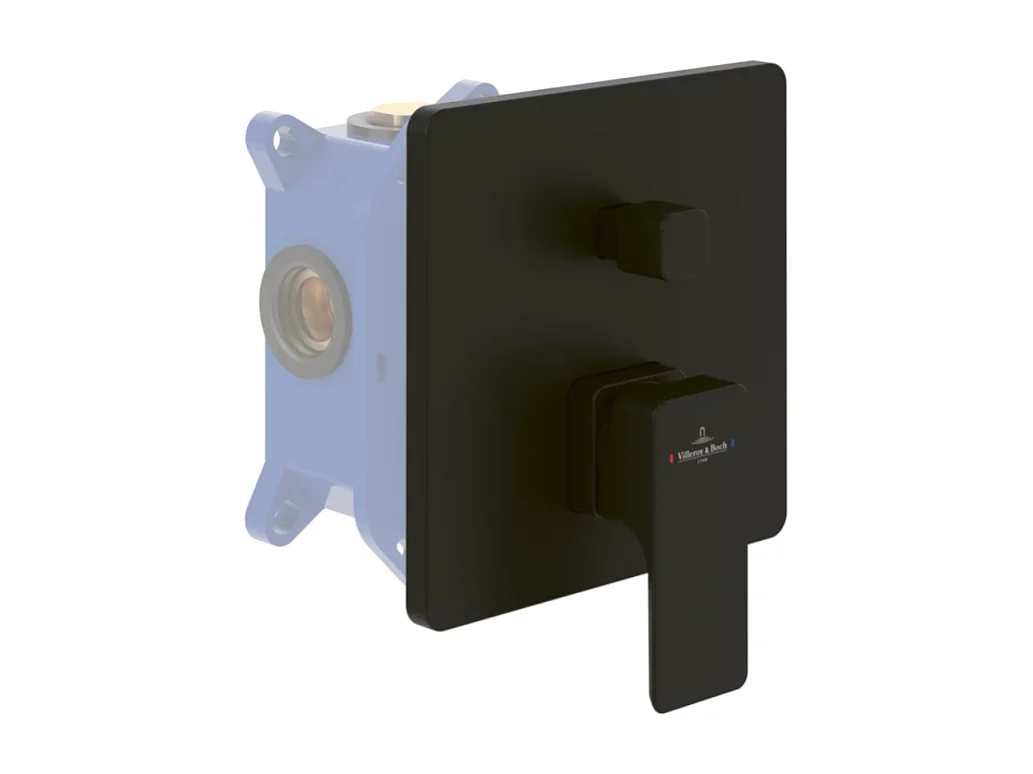 Façade mécanique avec inverseur VILLEROY ET BOCH Subway 3.0 Noir mat + corps encastré