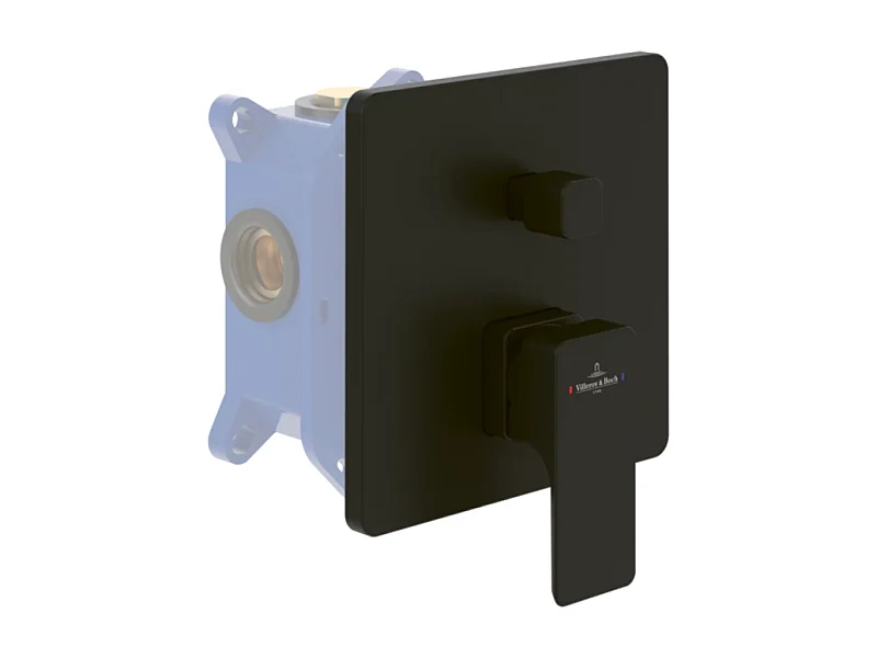 Façade mécanique avec inverseur VILLEROY ET BOCH Subway 3.0 Noir mat + corps encastré