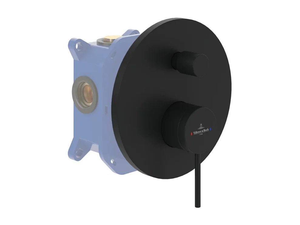 Façade mécanique avec inverseur VILLEROY ET BOCH Loop & Friends Noir mat + corps encastré