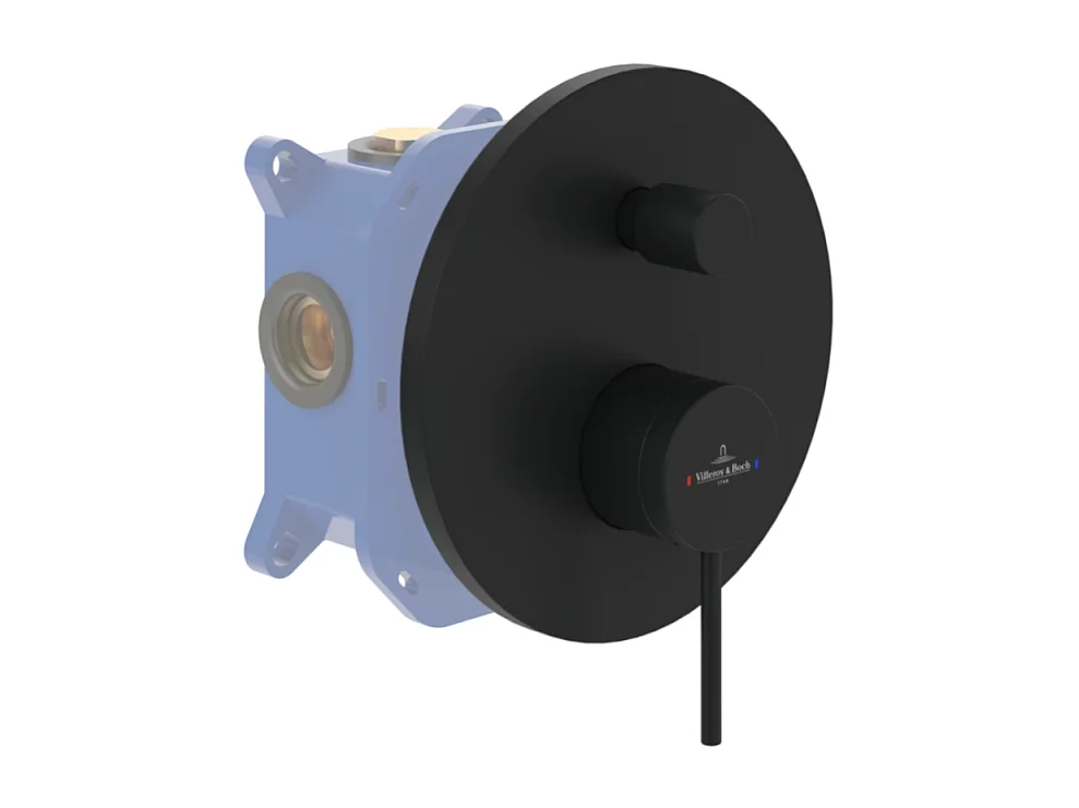 Façade mécanique avec inverseur VILLEROY ET BOCH Loop & Friends Noir mat + corps encastré