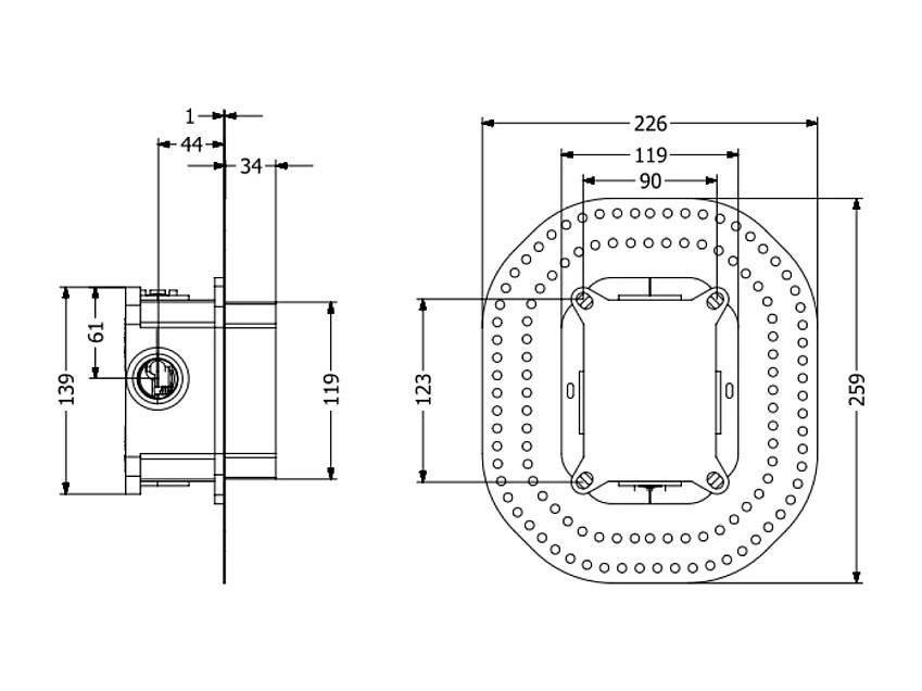 Façade mécanique VILLEROY ET BOCH O.novo + corps encastré