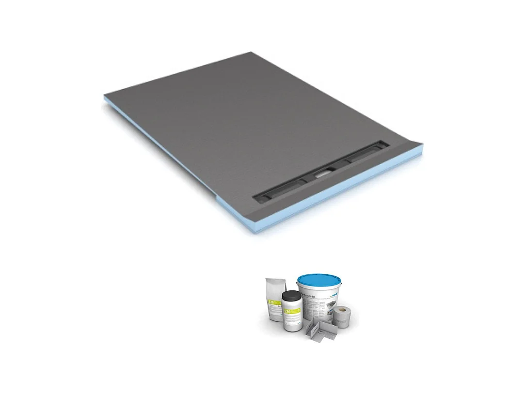 Receveur à carreler 160 x 100 cm  Wedi RioLigno, pour plancher en bois + kit d'étanchéité