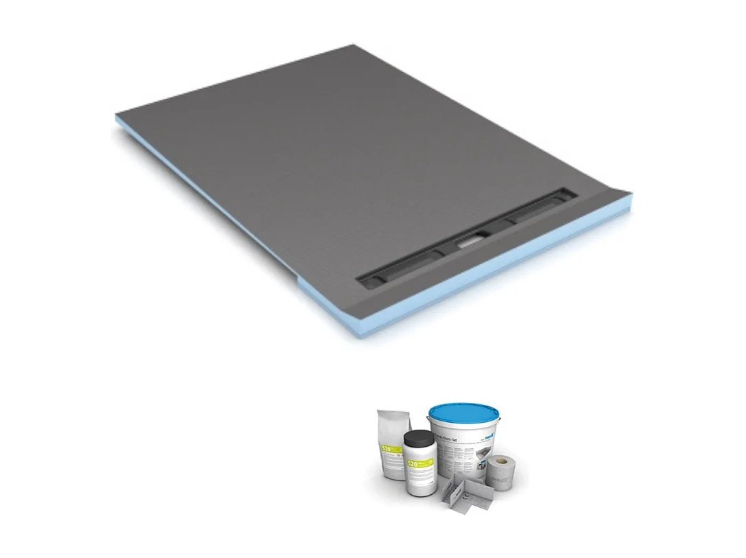 Receveur à carreler 160 x 100 cm  Wedi RioLigno, pour plancher en bois + kit d'étanchéité