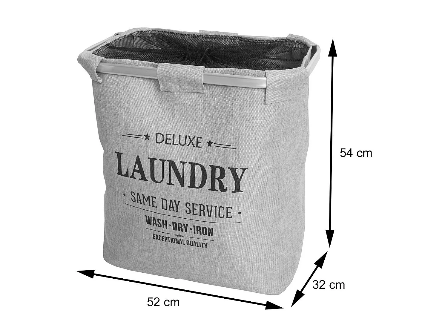 Cubo de la ropa MCW-C34 con red 82l,  gris