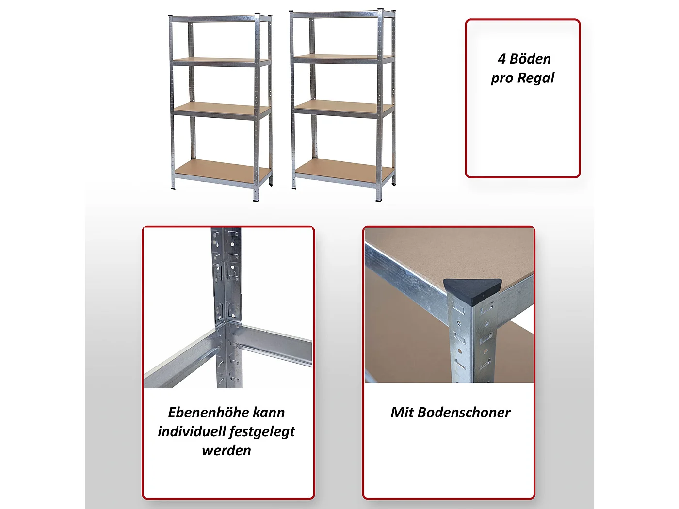 Zwaar belastbare stelling MCW-D67 (set van 2),  zwart