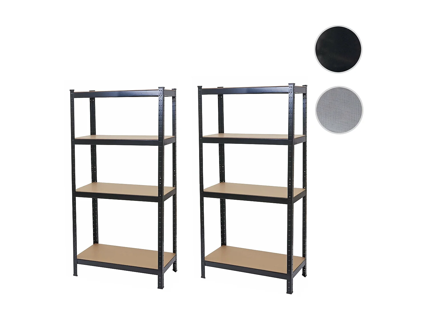 Schwerlastregal MCW-D67 (2er-Set), Schwarz