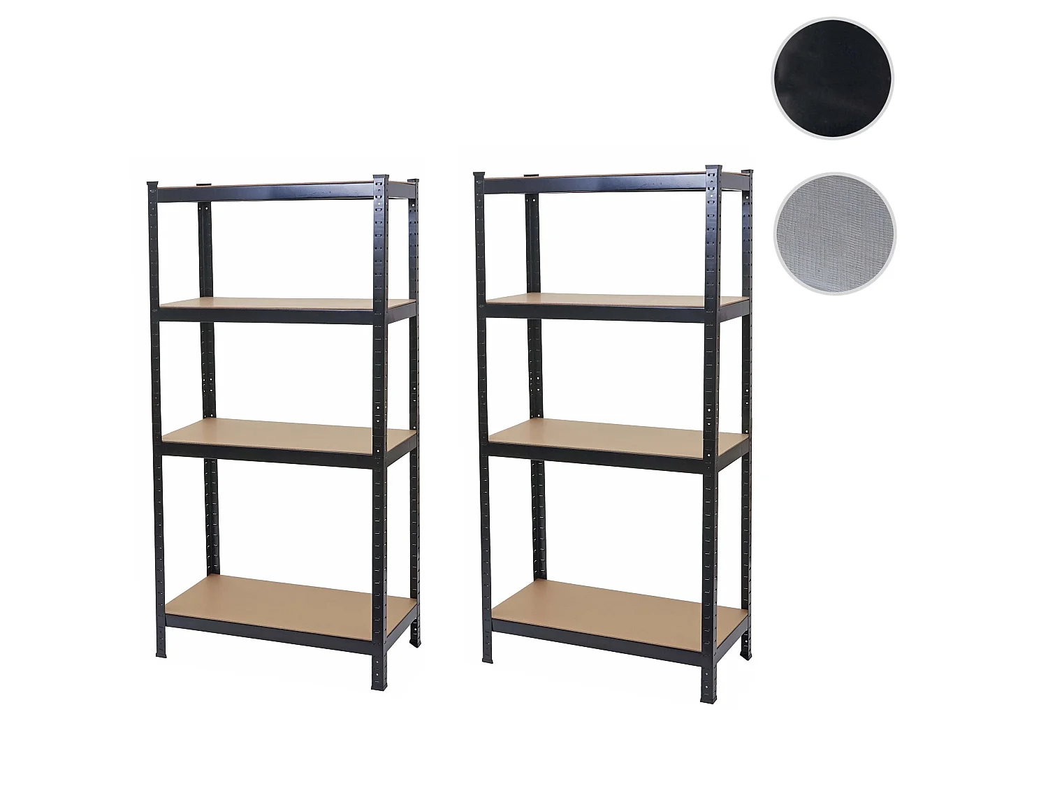 Zwaar belastbare stelling MCW-D67 (set van 2),  zwart
