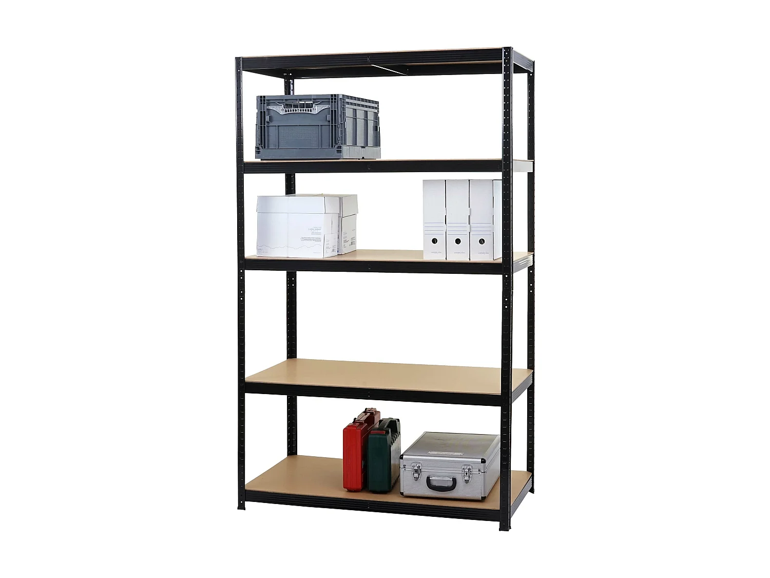 Rayonnage pour charges lourdes MCW-E33,  noir 200x120x60cm