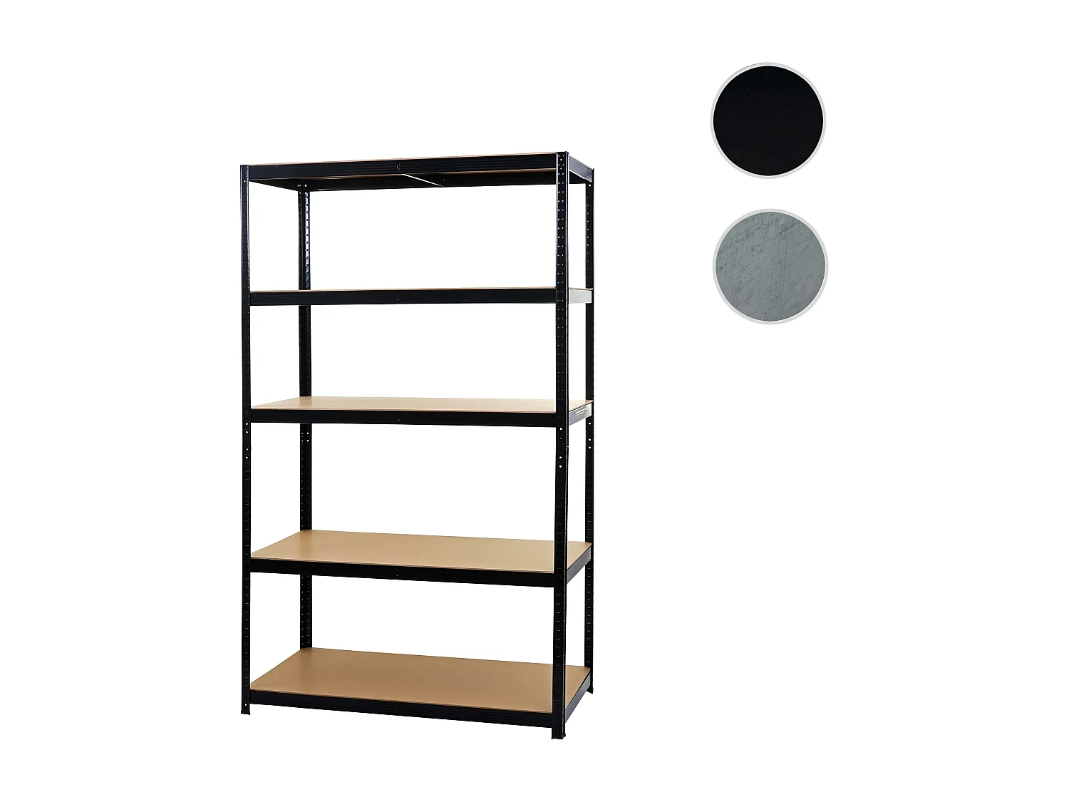 Rayonnage pour charges lourdes MCW-E33,  noir 200x120x60cm