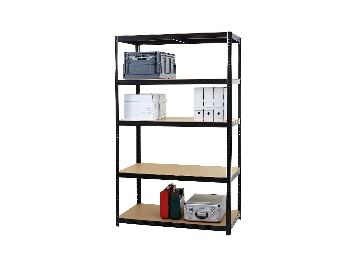 Rayonnage pour charges lourdes MCW-E33,  noir 200x120x60cm
