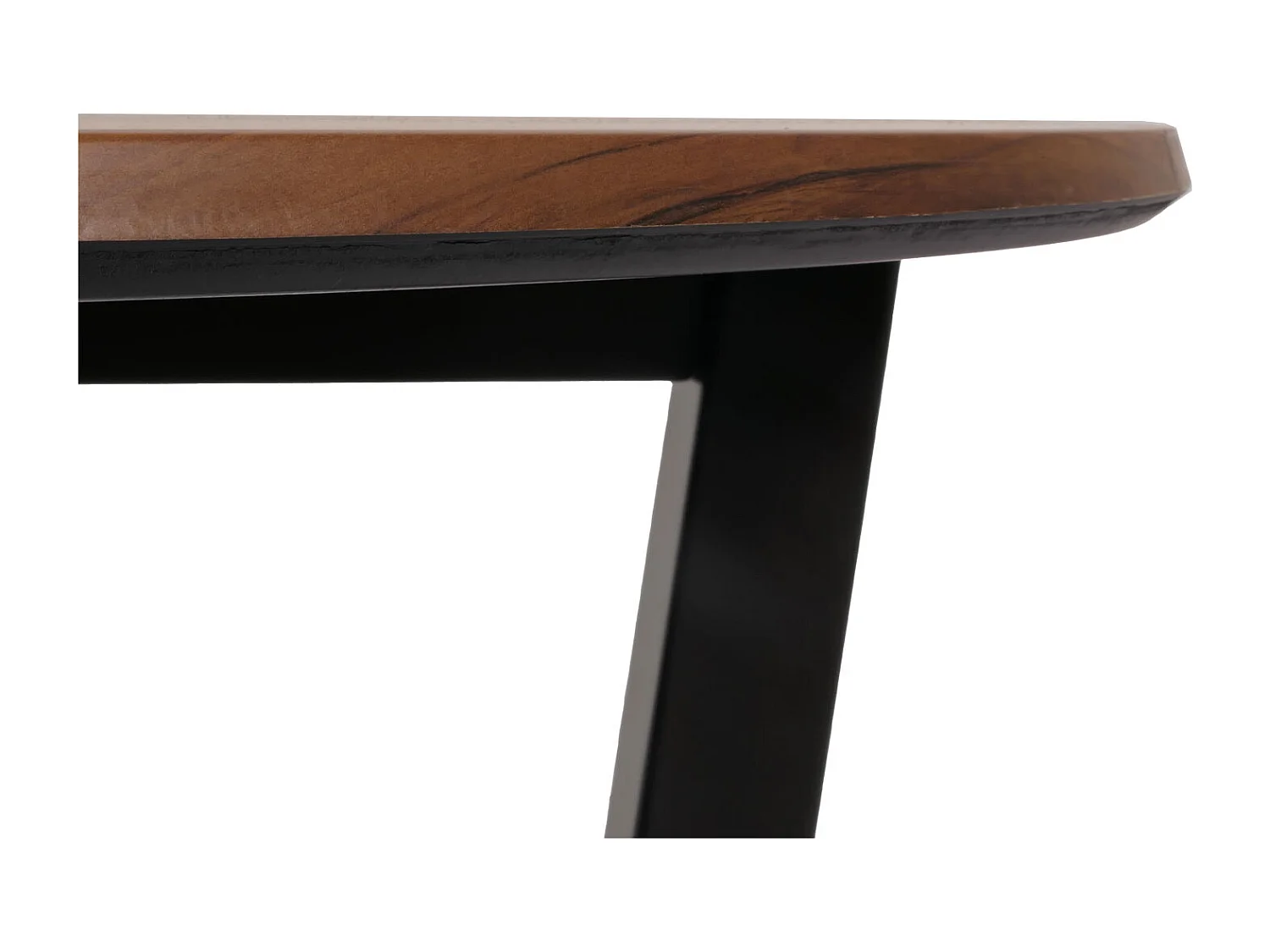 Couchtisch MCW-M61, Beistelltisch Sofatisch, Massiv-Holz HPL Laminat Melamin Ø80cm, Sheesham Holz-Optik, dunkles Gestell