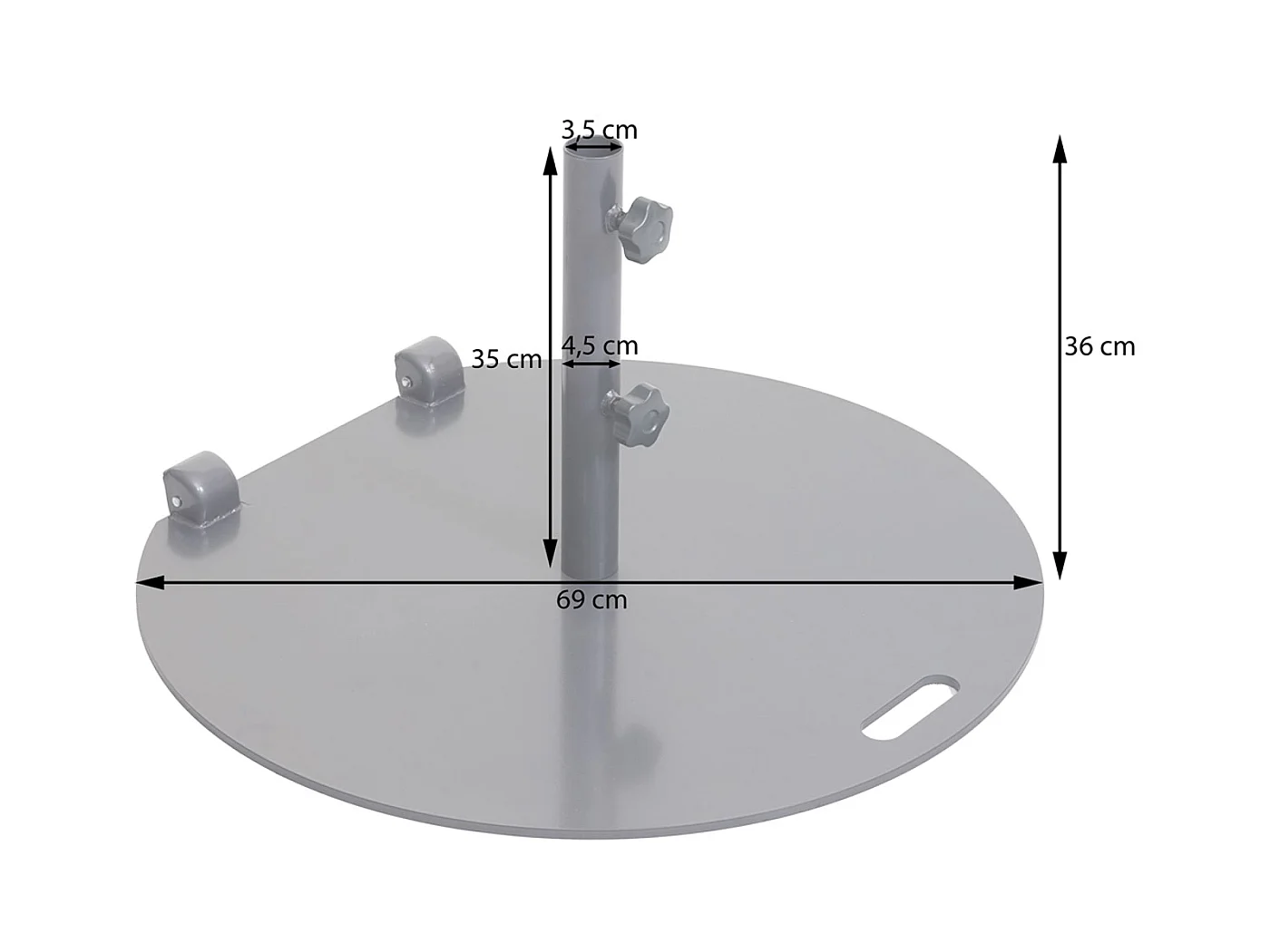 Sonnenschirmständer MCW-A33 rollbar, Grau