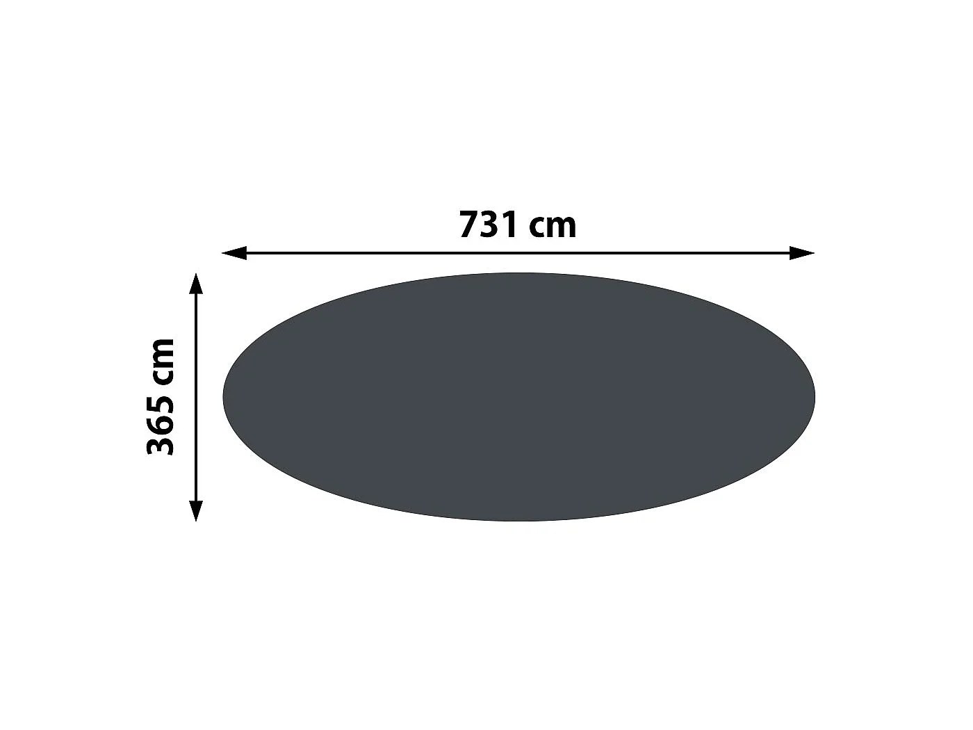Pool-Abdeckung, Oval 7,31x3,65m schwarz