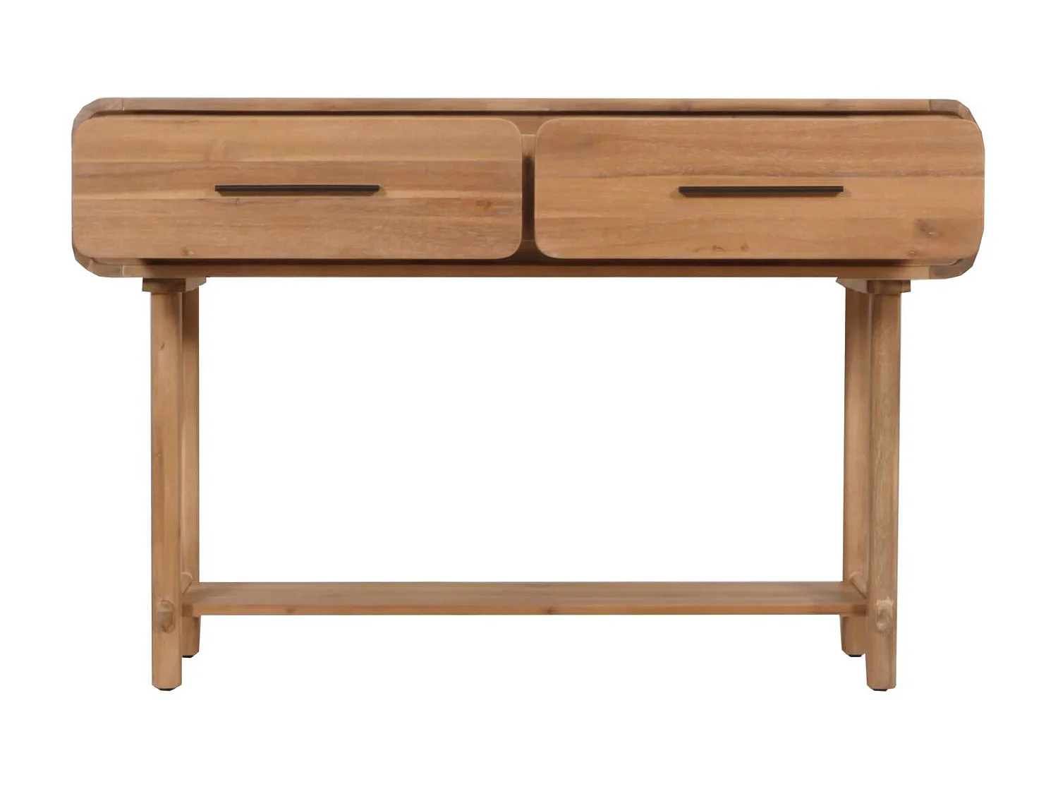 Consolle scrivania vintage MCW-M47 80x120x35cm rattan legno acacia teak