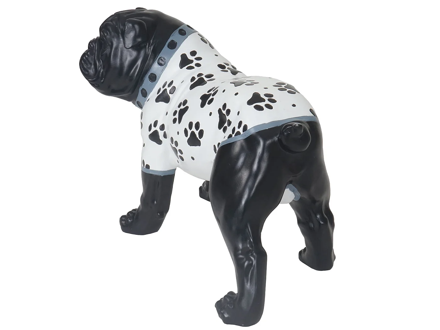 Deko Figur Bulldogge 24cm, Polyresin Skulptur Hund, In-/Outdoor, handbemalt mit Jäckchen