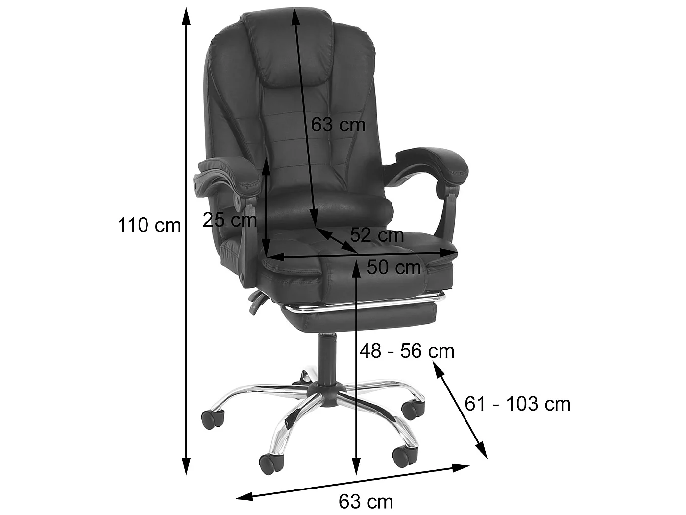 MCW-M80 bureaustoel,  zwart