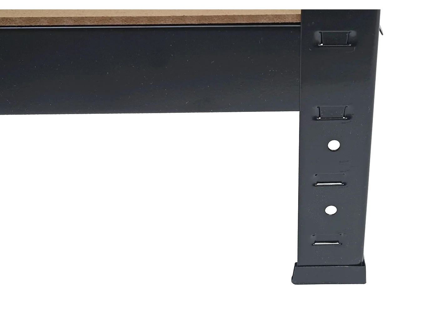 Scaffale officina ufficio con 6x ceste multiuso bambù MCW-D67 MDF metallo 40x80x160cm 4x ripiani nero