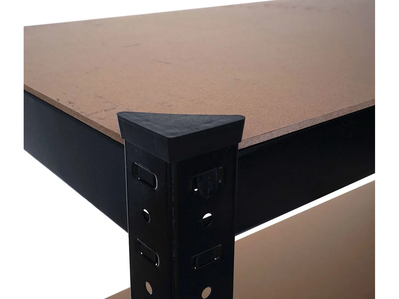 Scaffale officina ufficio con 6x ceste multiuso bambù MCW-D67 MDF metallo 40x80x160cm 4x ripiani nero