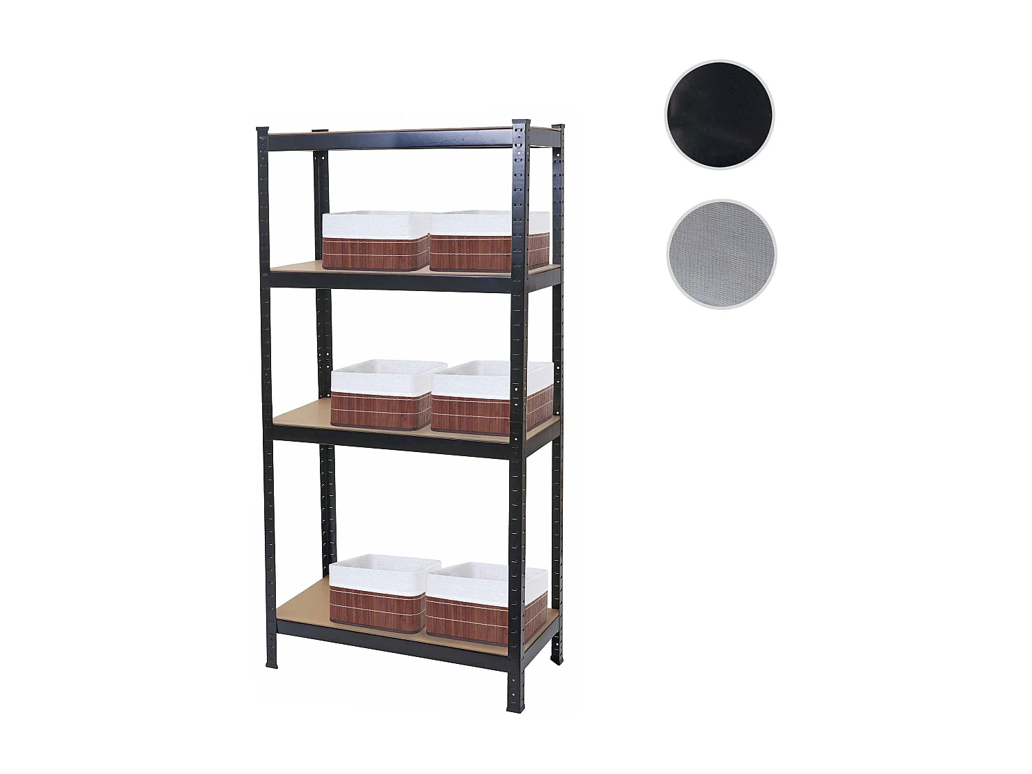 Rayonnage pour charges lourdes MCW-D67 avec 6x paniers,  noir