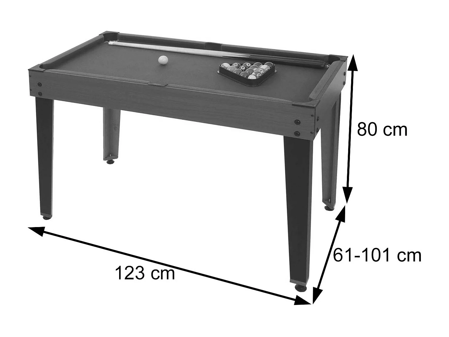 Tischkicker MCW-M33, Tischfußball Billard Hockey 7in1 Multiplayer Spieletisch, MDF 80x123x101cm