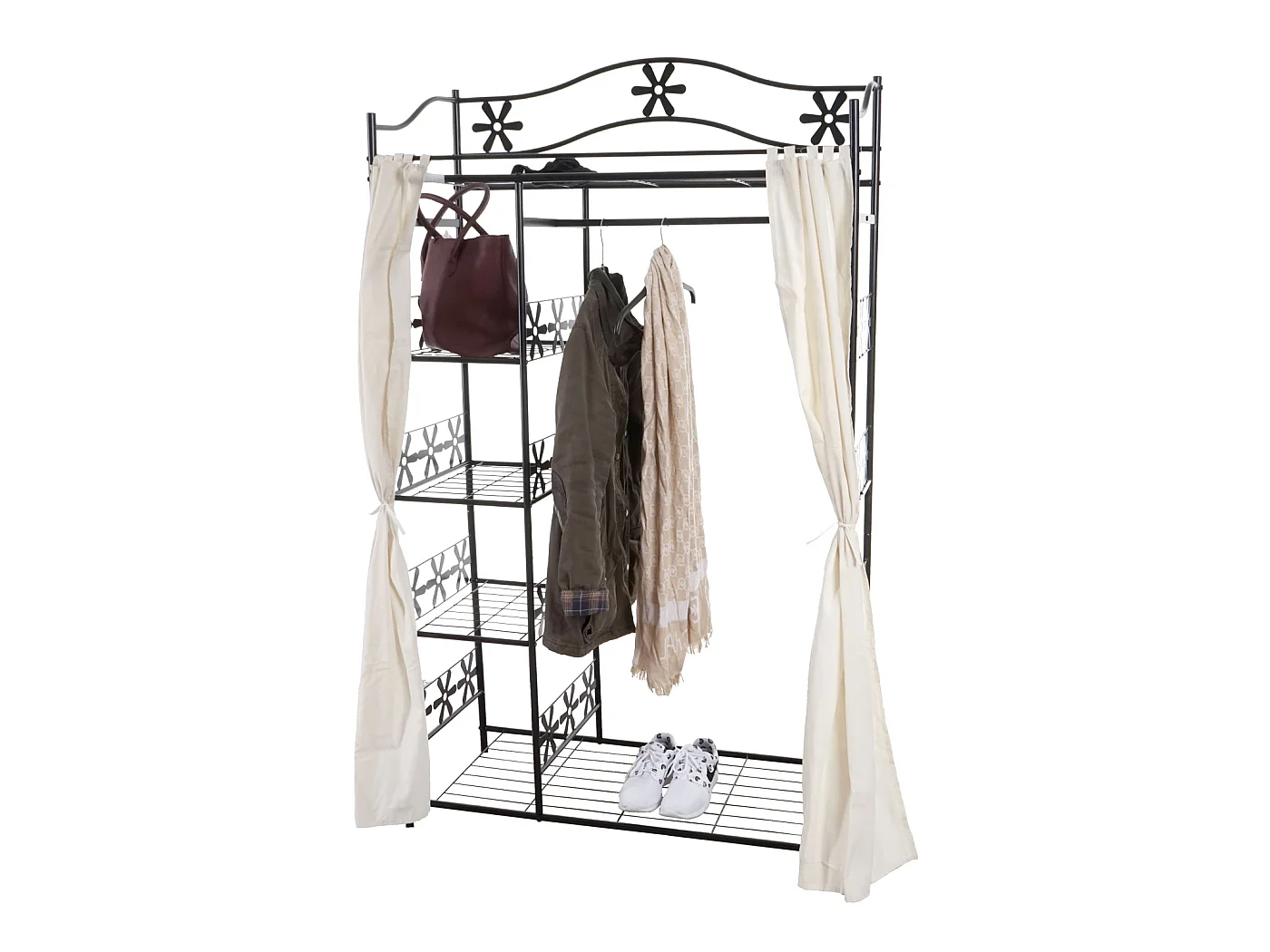 Metalen garderobe Bern met gordijn,  met gordijn