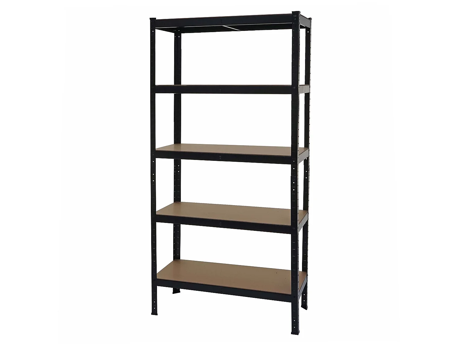 Scaffale officina ufficio garage MCW-E33 metallo MDF 5x ripiani colore nero