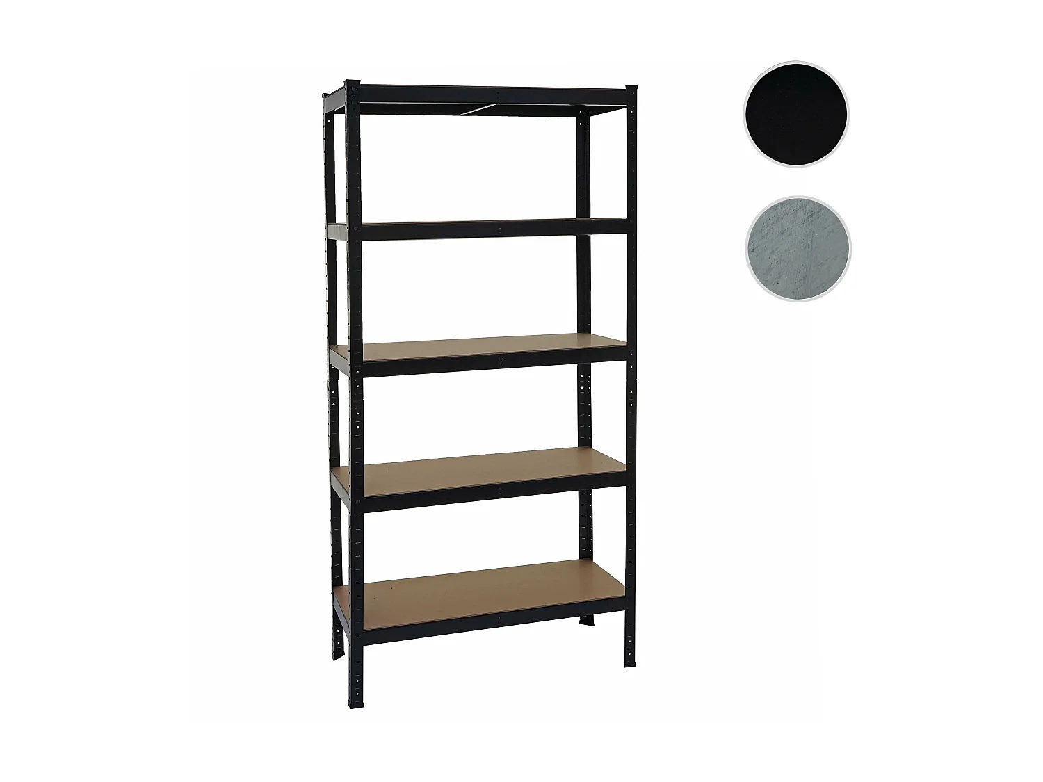 Scaffale officina ufficio garage MCW-E33 metallo MDF 5x ripiani colore nero