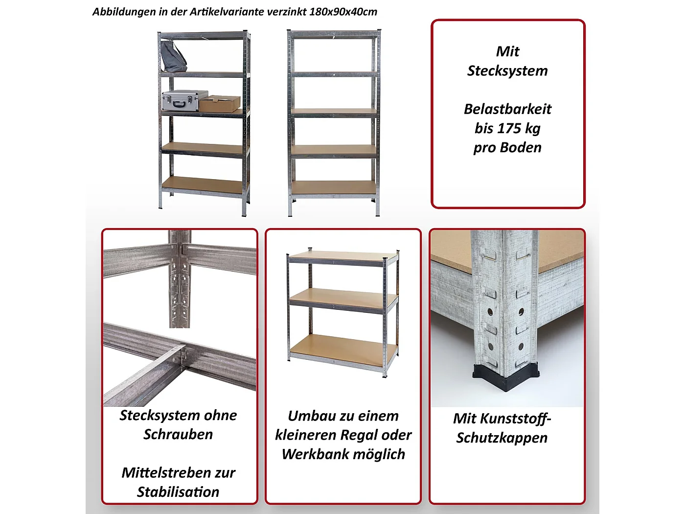 Rayonnage pour charges lourdes MCW-E33,  noir