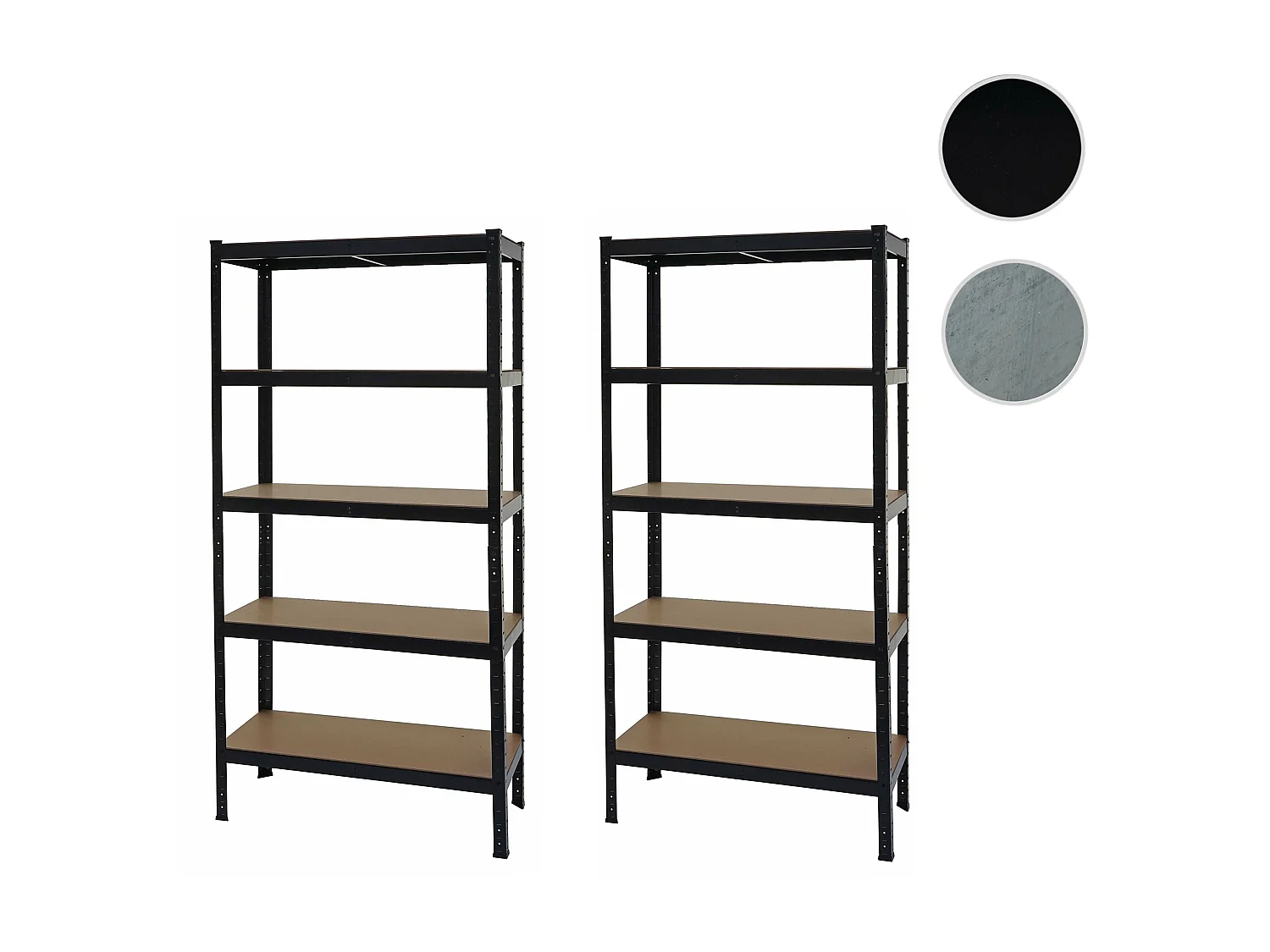 Zwaar belastbare stelling MCW-E33 (set van 2),  zwart 180x90x40cm