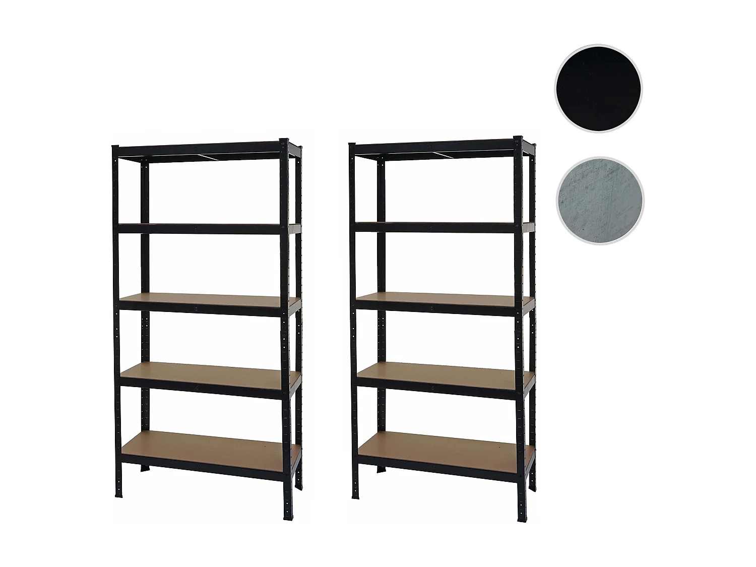 Zwaar belastbare stelling MCW-E33 (set van 2),  zwart 180x90x40cm