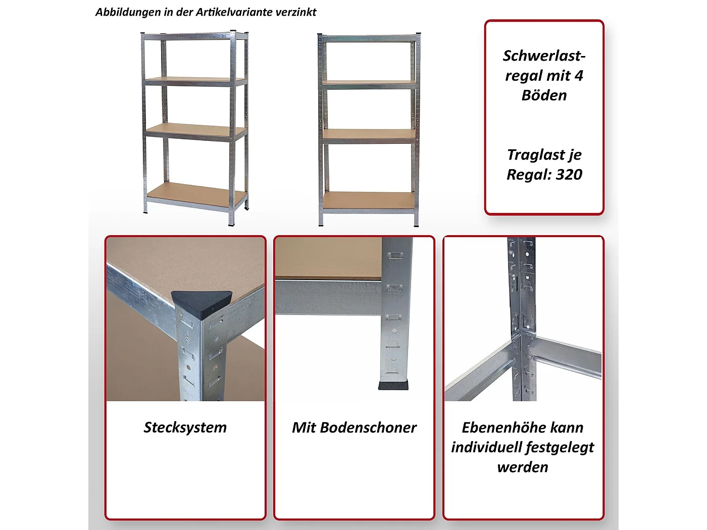 Estantería para cargas pesadas MCW-D67,  galvanizado