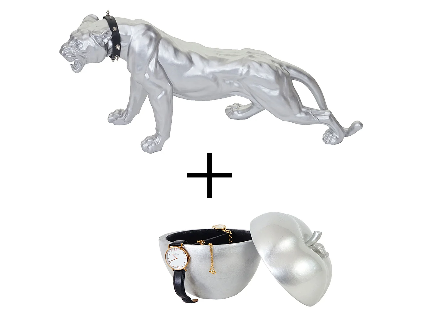 Figurine décorative Léopard Pomme (lot de 2)