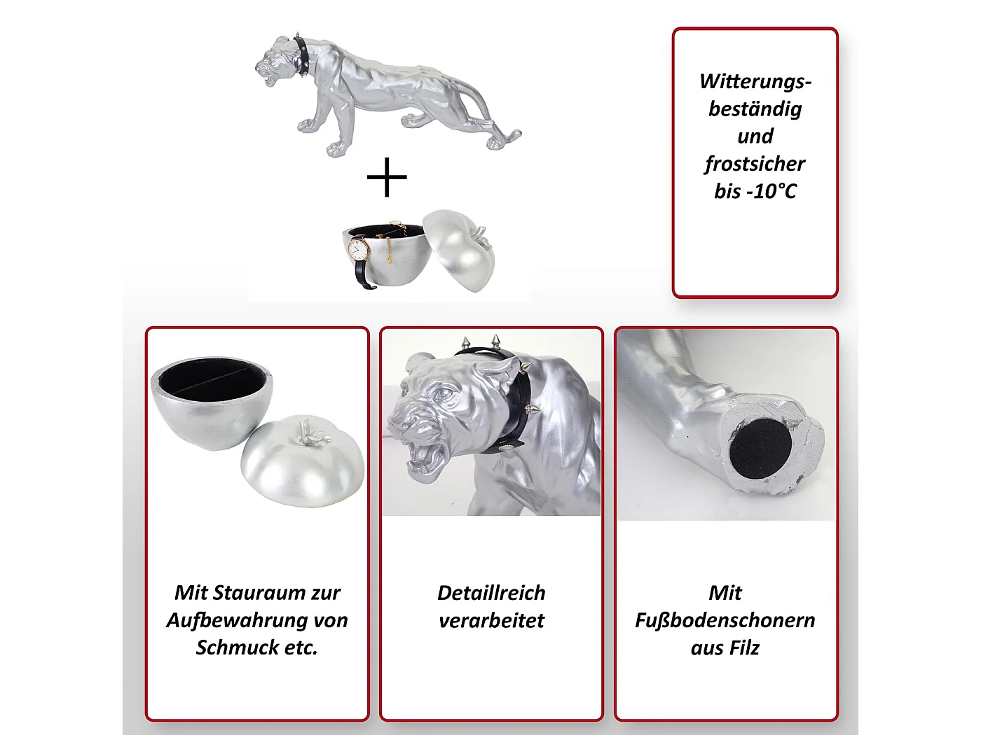 Figurine décorative Léopard Pomme (lot de 2)