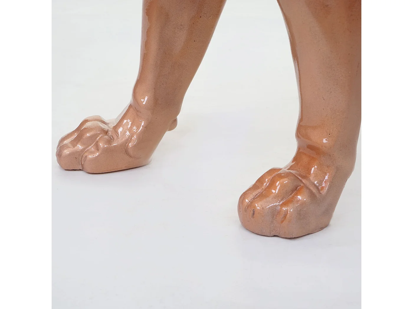 Figurita decorativa pantera con collar,  antiguo alto brillo con collar