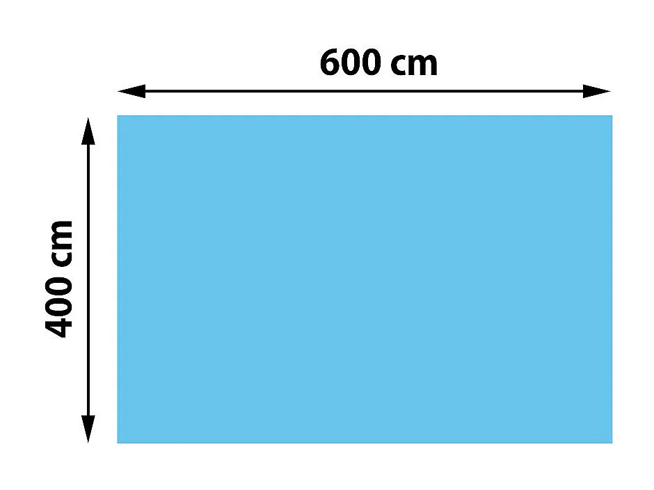 Pokrywa basenu,  prostokątna 6x4m niebieska