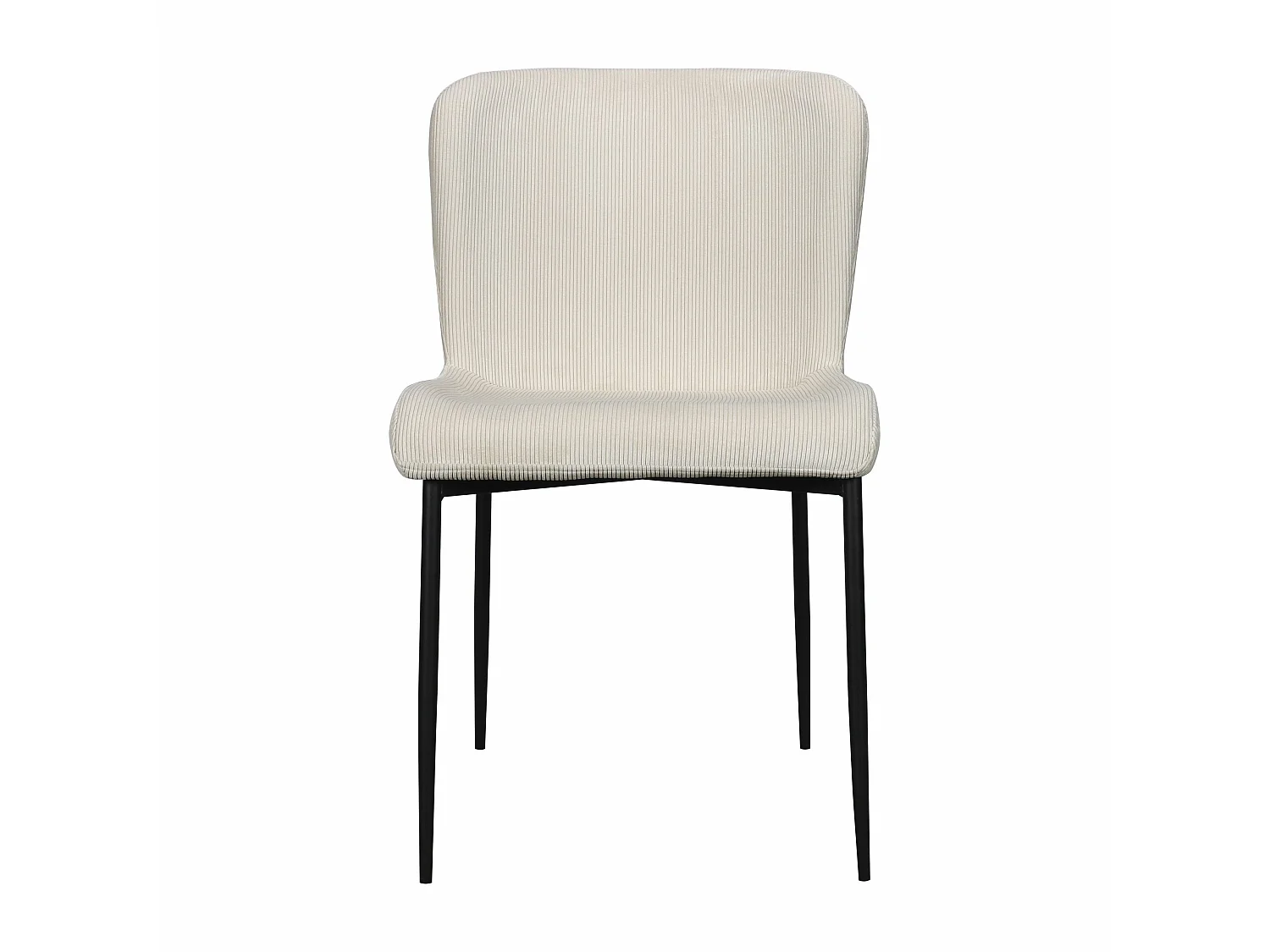 Esszimmerstuhl Polsterstuhl - mit Cord-Bezug in Creme und schwarzen Metallbeinen - NEUL