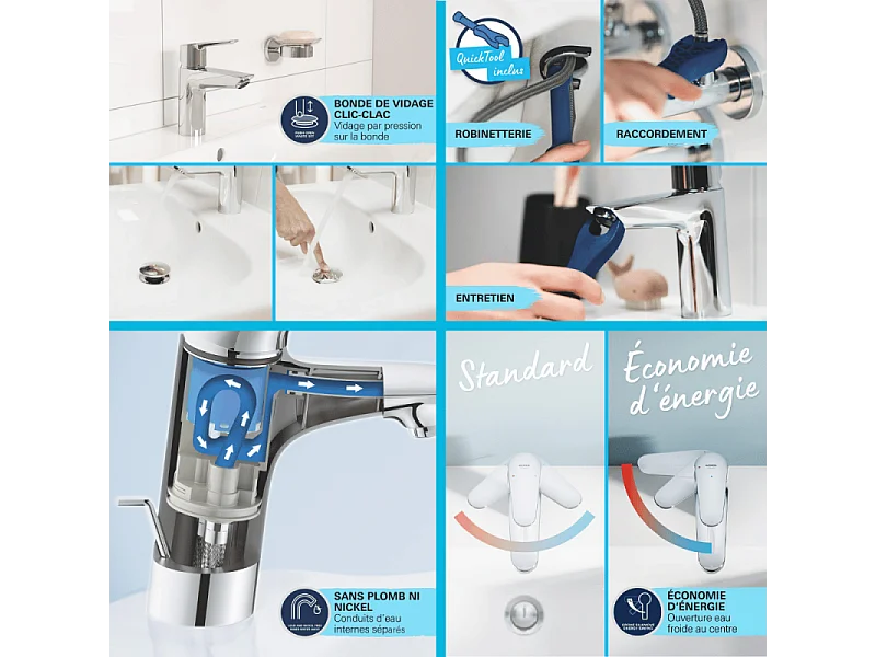 GROHE Start Mezclador de lavabo agua fría apertura negro S