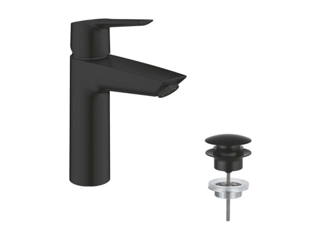 Misturador de lavatório GROHE Start preto M - Economia de água, Cartucho cerâmico, Acabamento Duradouro