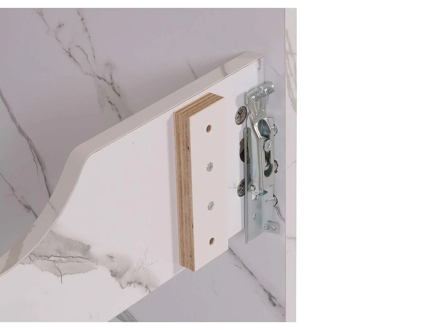 Wastafelonderbouw MCW-L86,  marmer-look wit