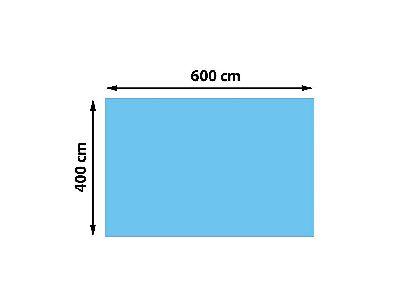 Pool-Abdeckung, Rechteckig 6x4m blau
