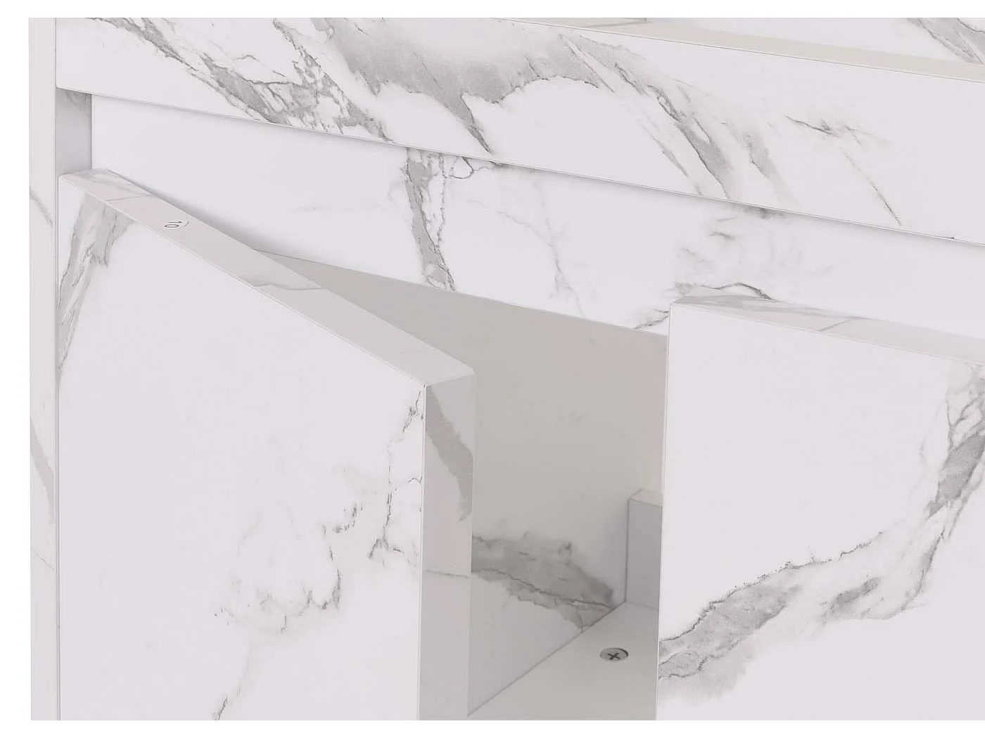 Ensemble pour salle de bain MCW-L86,  aspect marbre blanc