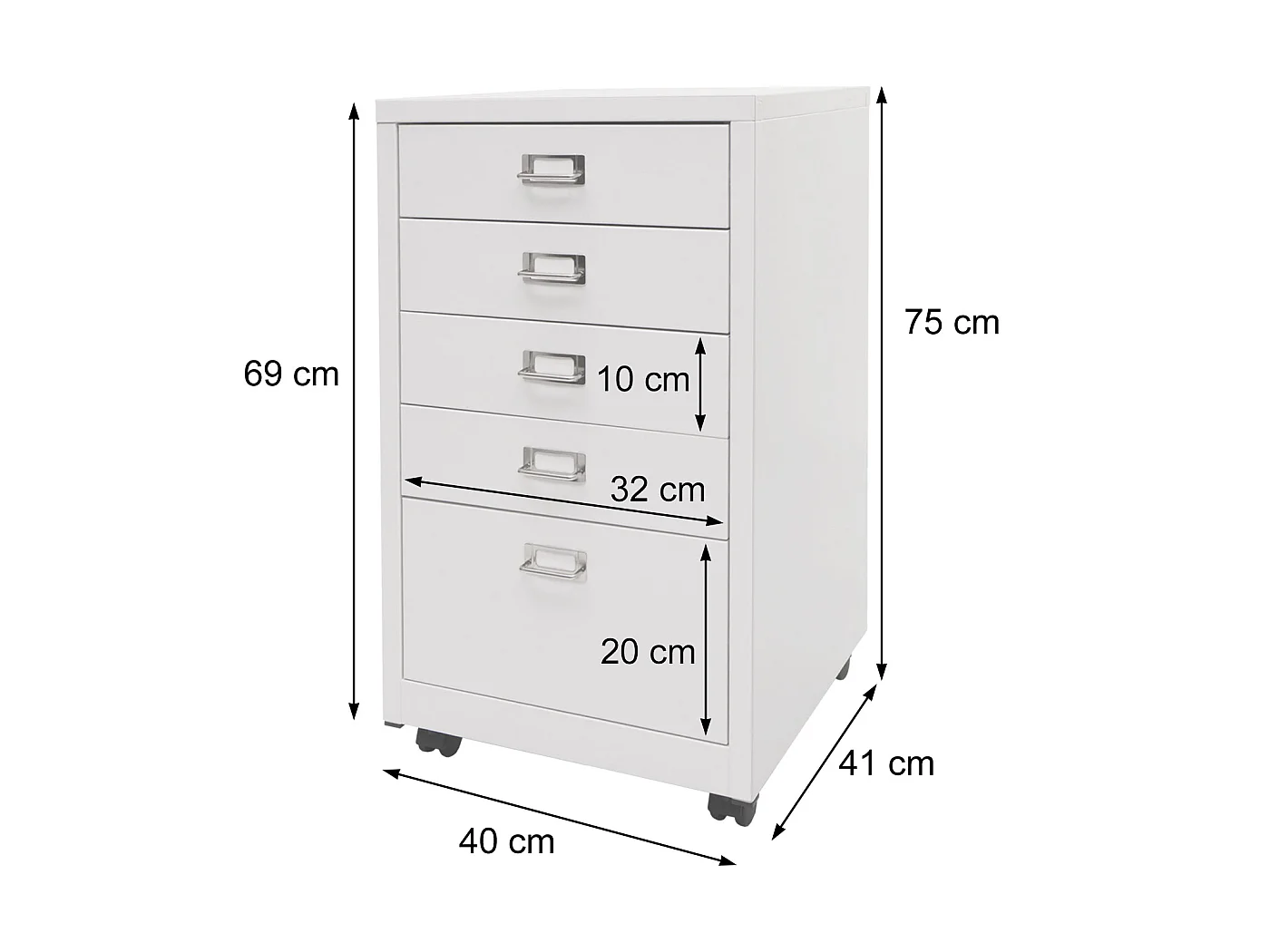 Verrijdbaar onderstel MCW-L49,  wit