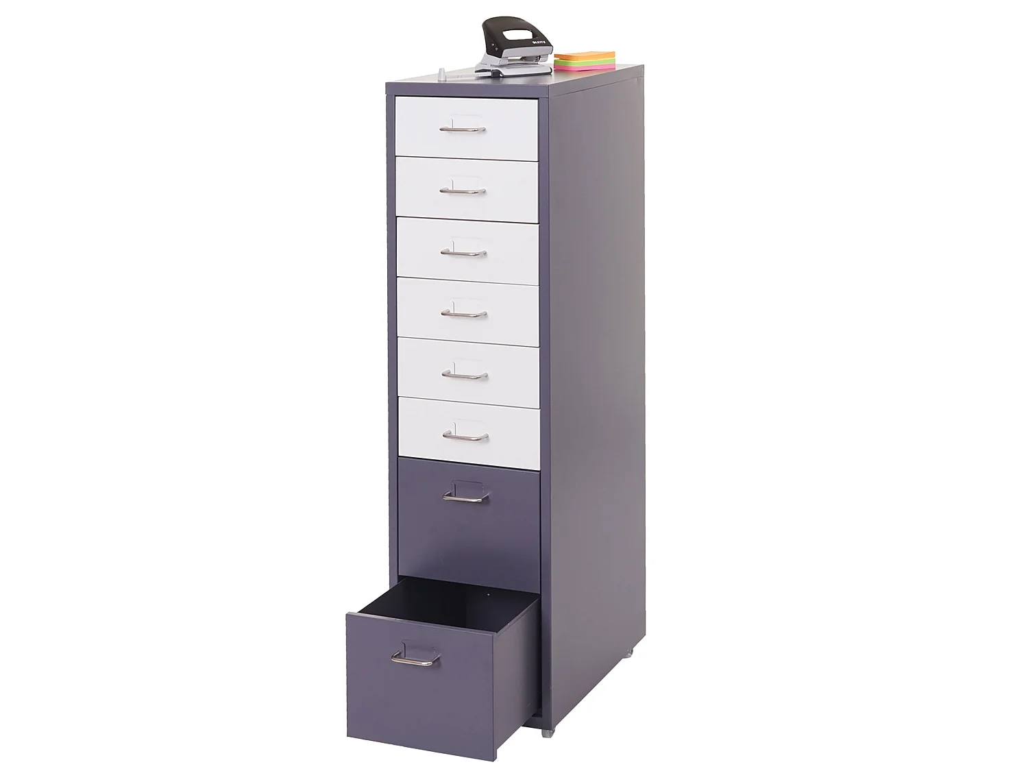 Caisson roulant Preston T851,  gris foncé blanc - gris foncé