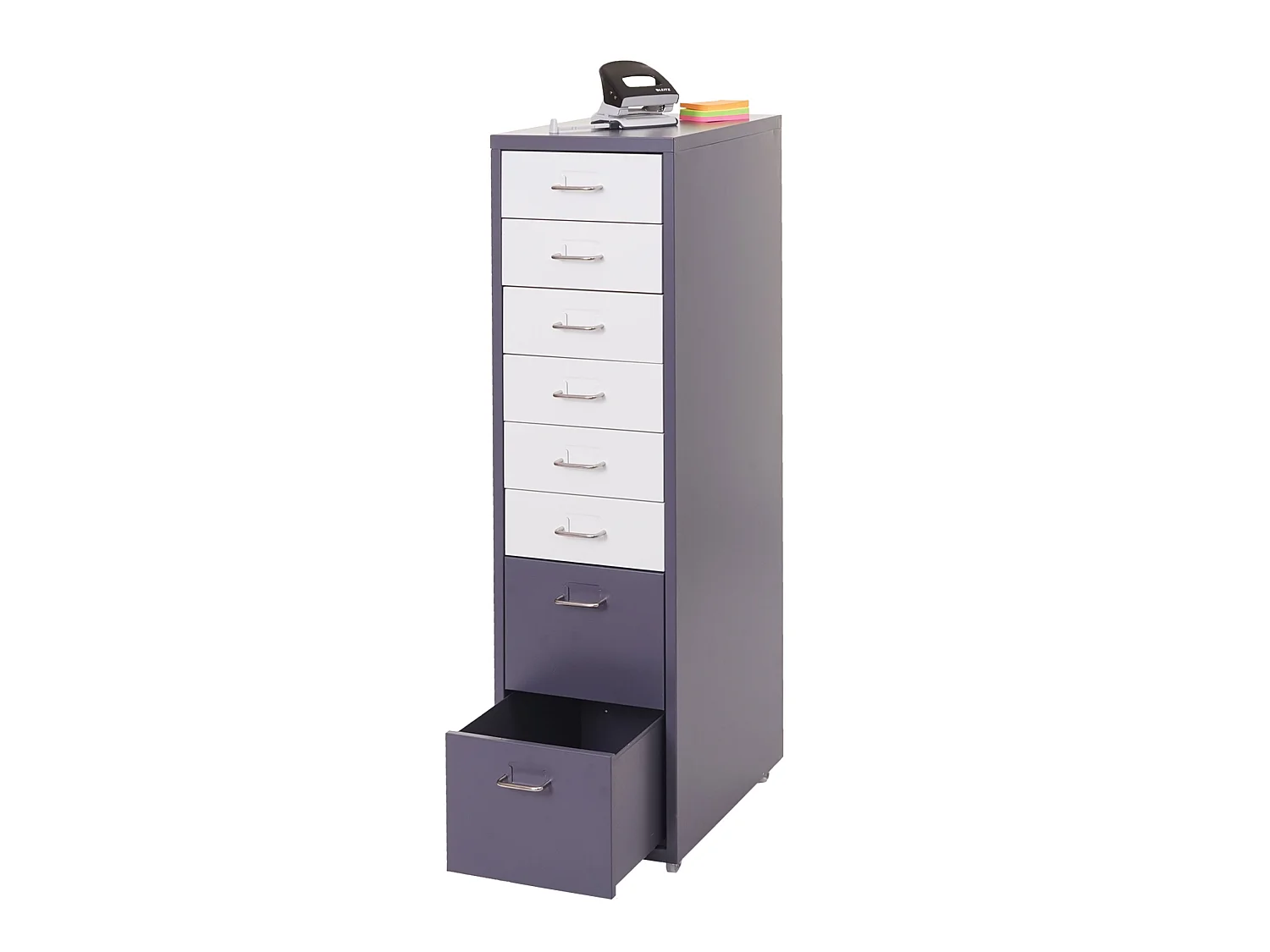 Caisson roulant Preston T851,  gris foncé blanc - gris foncé