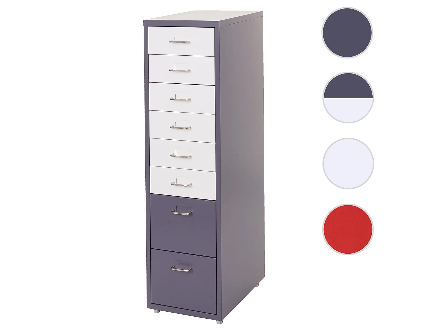 Rollcontainer Preston T851, Dunkelgrau weiß-dunkelgrau