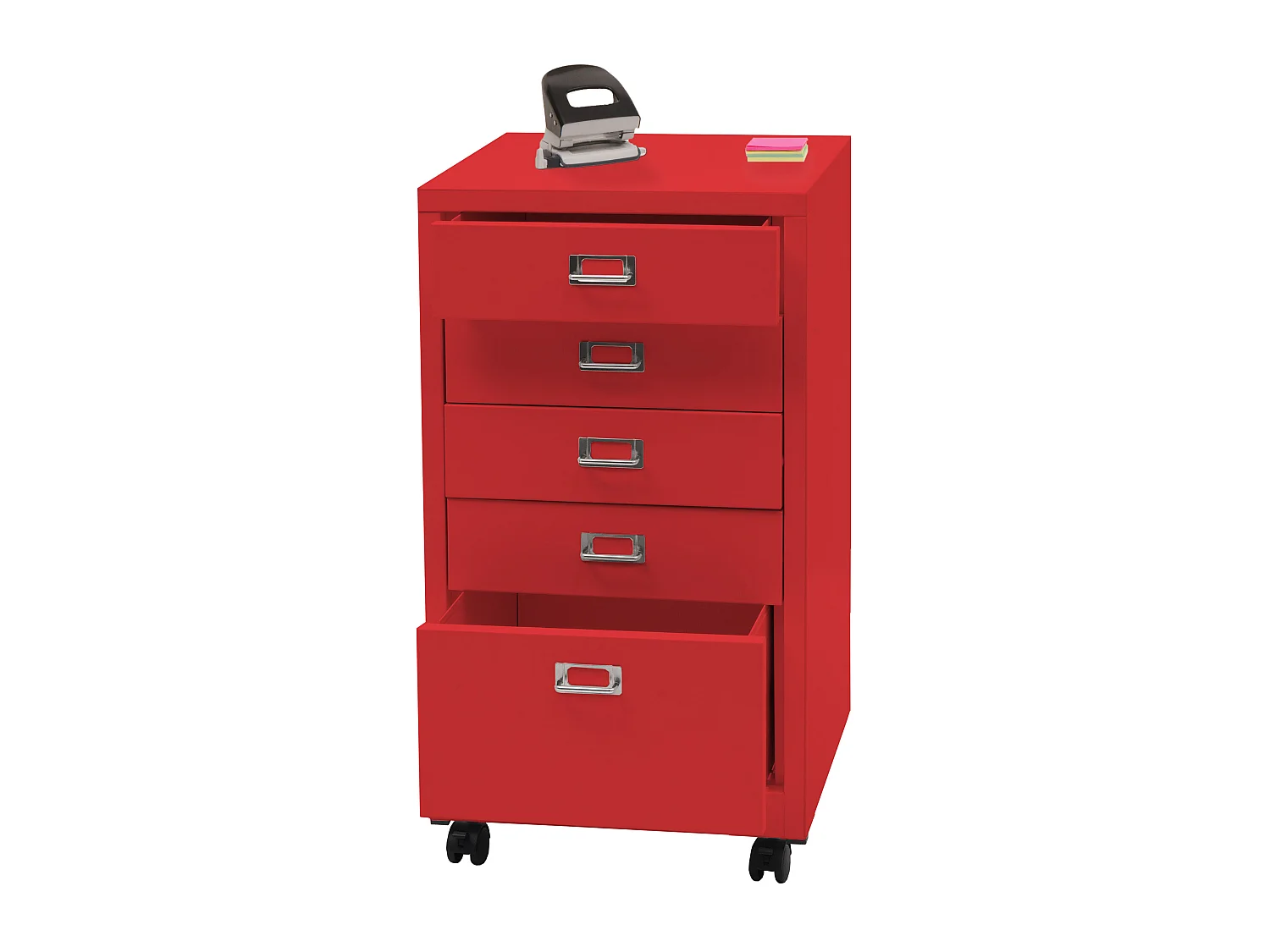 Caisson à roulettes MCW-L49,  rouge